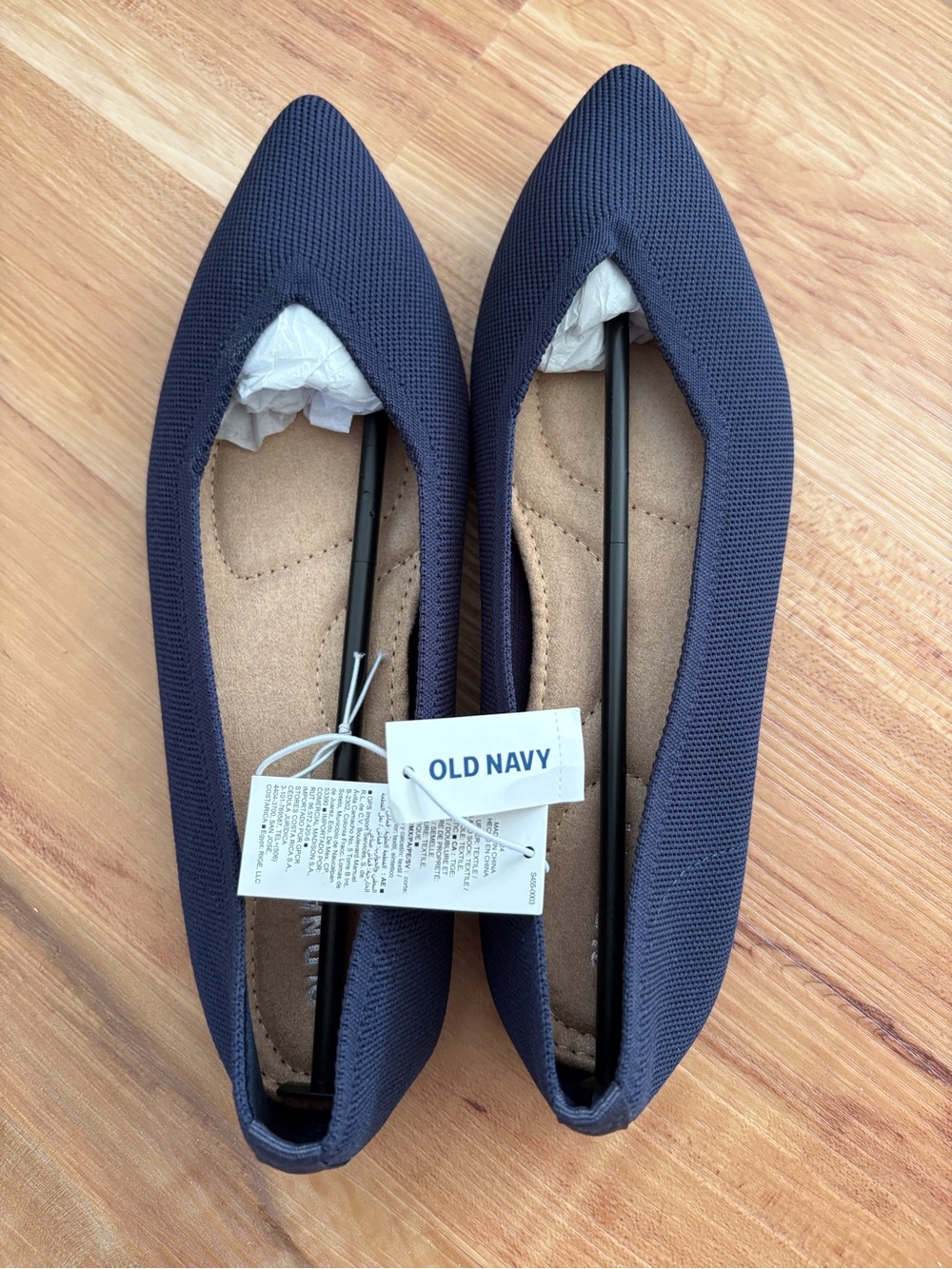 Old Navy Women's Pointed Toe Navy Knit Ballet Flats